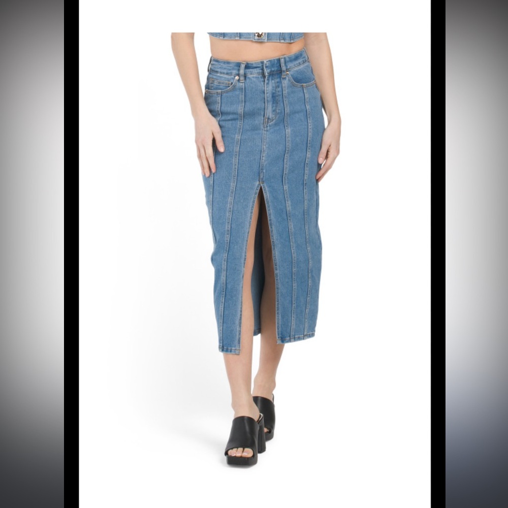 NWOT Denim Maxi Skirt